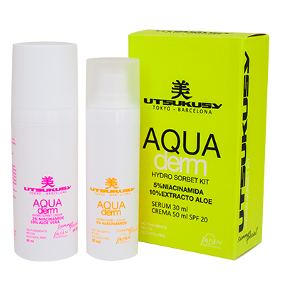 Aqua derm Gesichtscreme und Gesichtsserum von Utsukusy Cosmetics