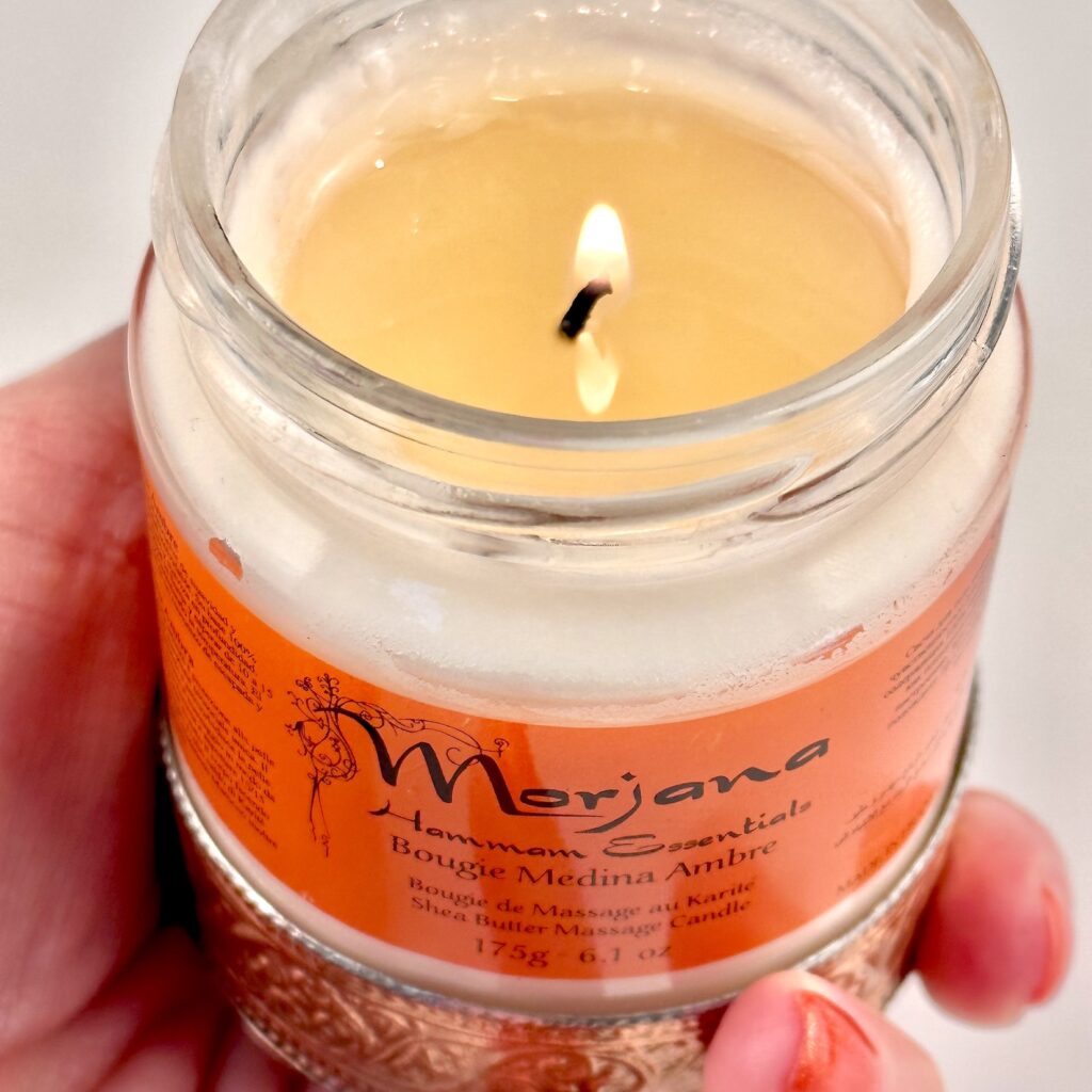 Massage Kerze mit reiner Sheabutter von Morjana