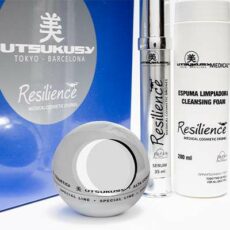 Resilience Home Care Set von Utsukusy Cosmetics. Gesichtspflege bestehend aus Creme 50 ml + Serum 35 ml + Reinigungsschaum 200 ml